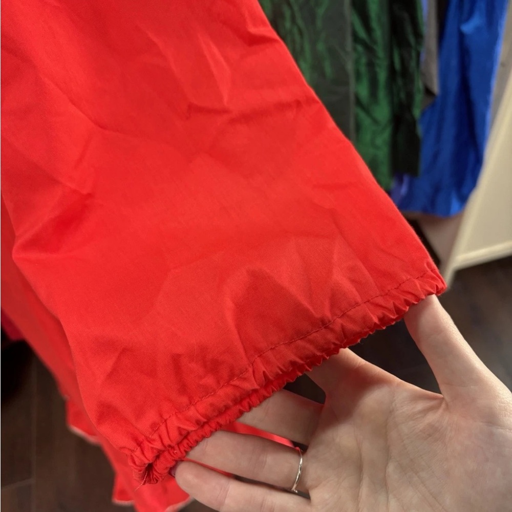 Vintage 70s Red Ruffle Dress Western / Prairie / Folklore Rue Rodeo - Picture 10 of 11